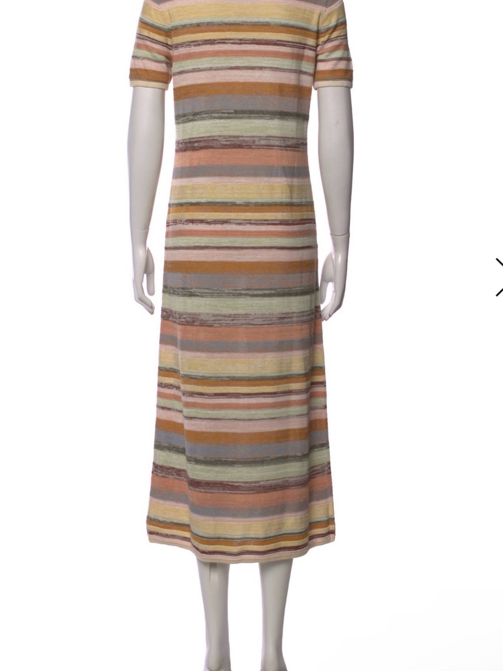 Zimmermann Pastel Multi-Stripe Short Sleeve Midi Dress